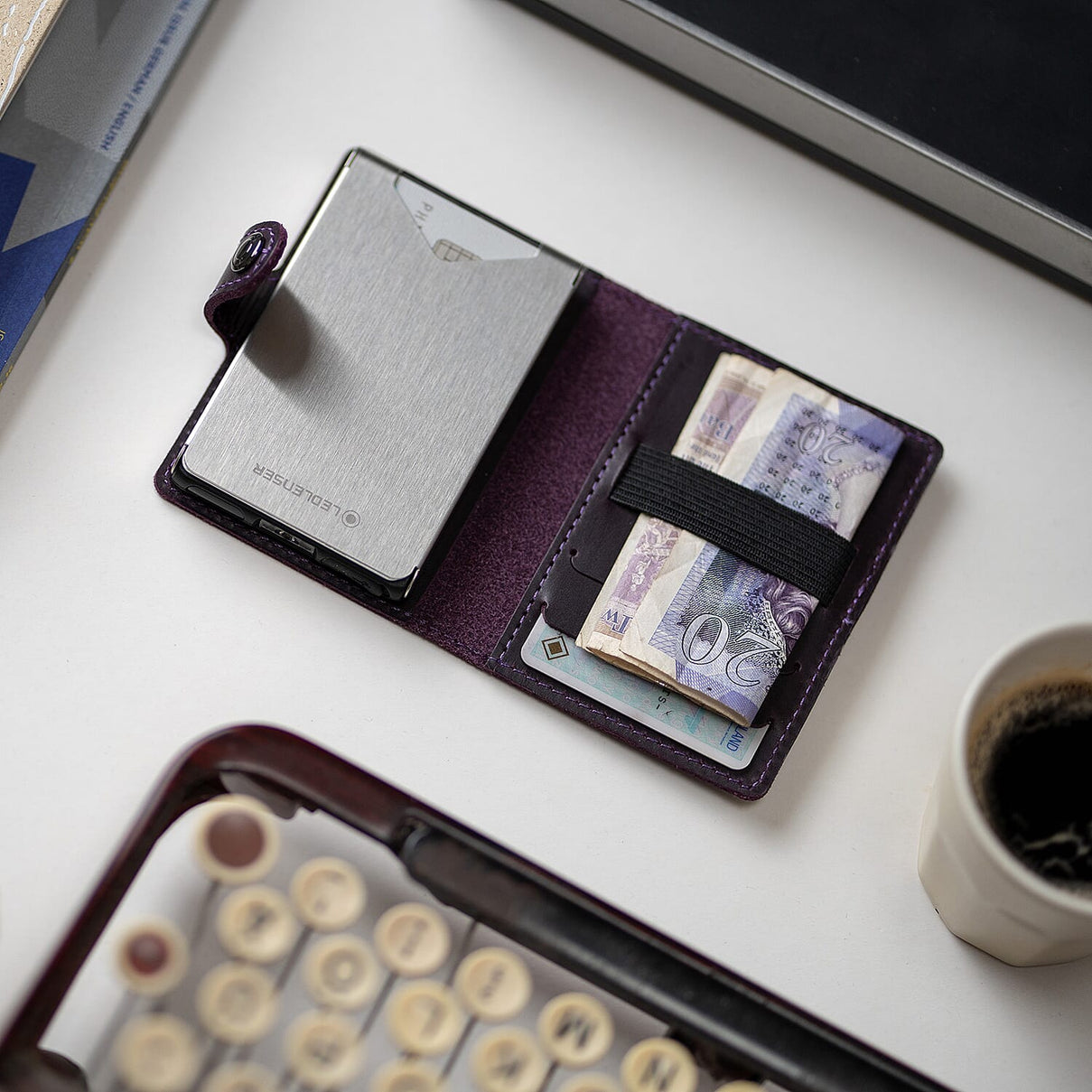 Ledlenser Lite Genuine Leather Wallet, Secure Card Holder, Flashlight With RFID Protection - Wine 7962886 2