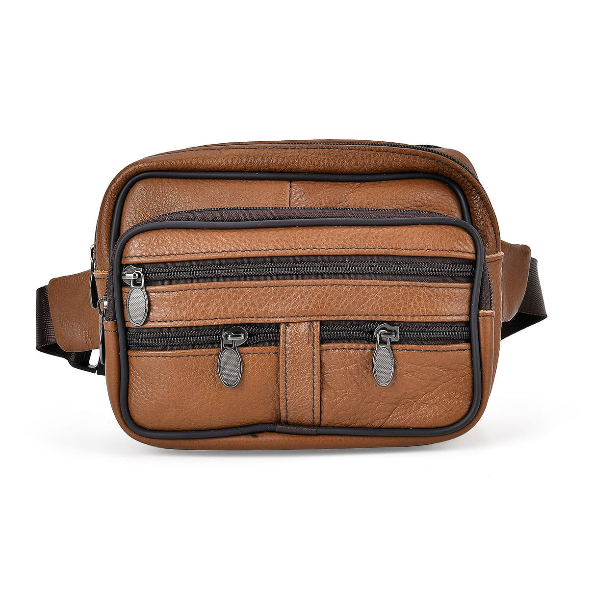 Genuine Leather Weave Waist Bag - Brown 7700615 0