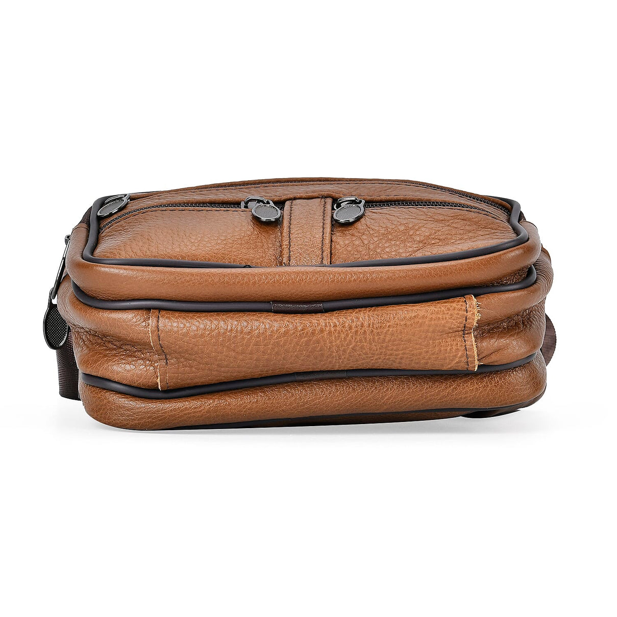 Genuine Leather Weave Waist Bag - Brown 7700615 5