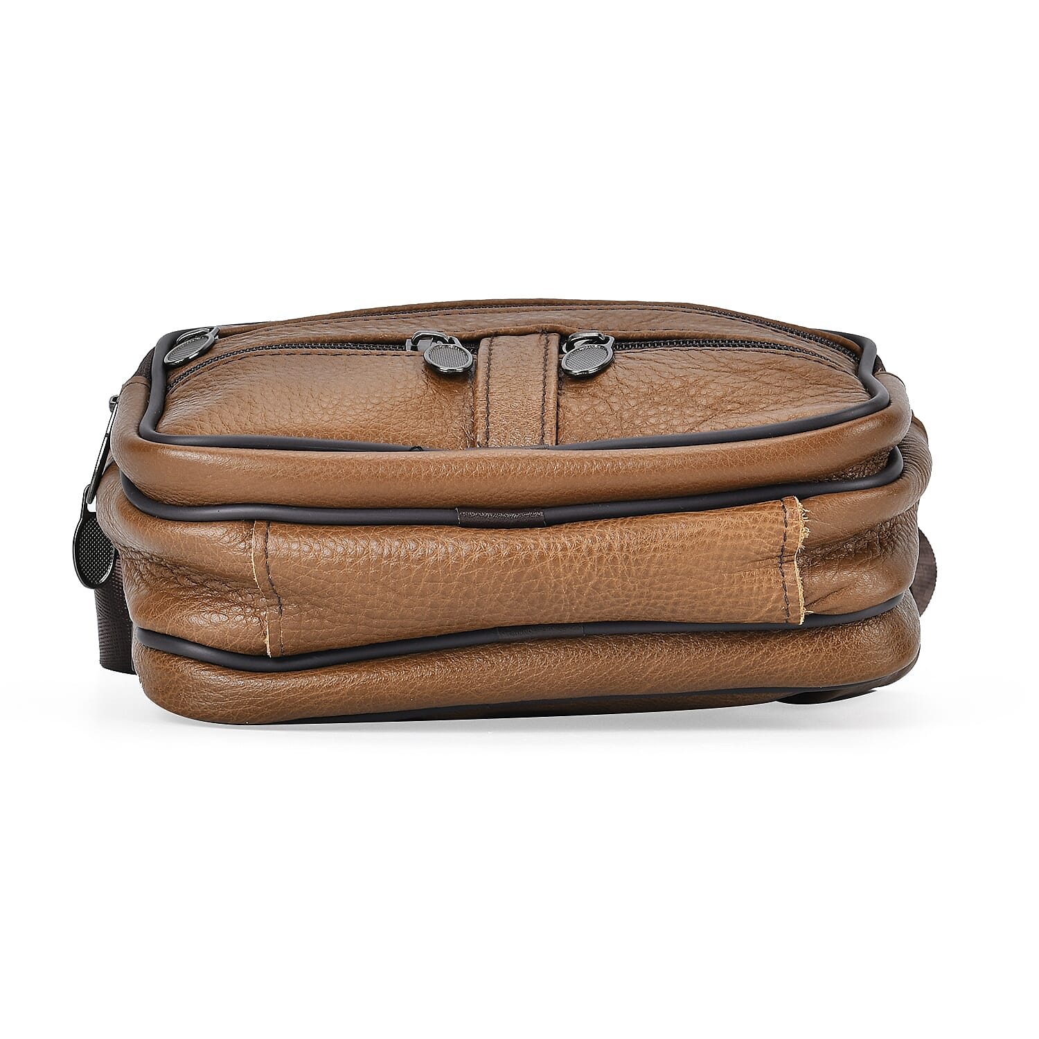 Genuine Leather Weave Waist Bag - Brown 7700615 5
