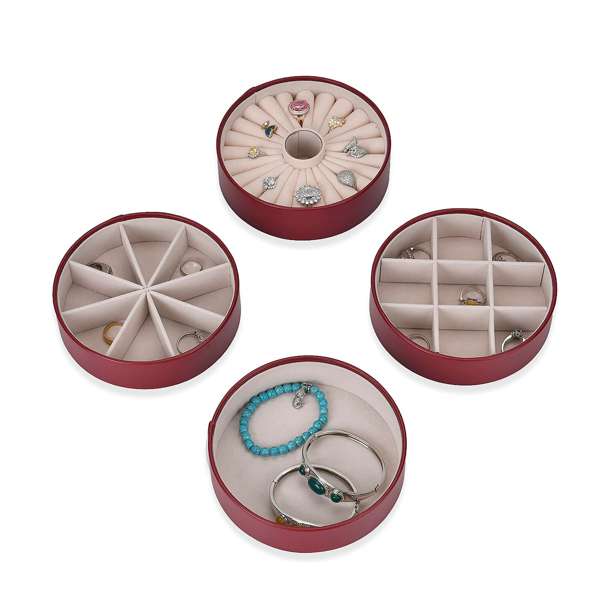Leatherette 4 Layer Stackable Jewellery Organiser 7801852 3