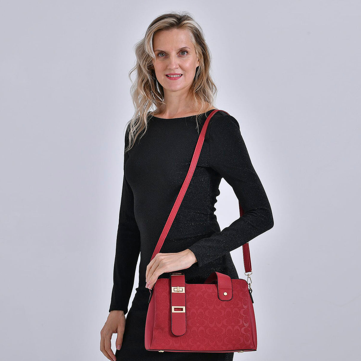 Designer Inspired Patterned Crossbody Bag - Red 7858041 1