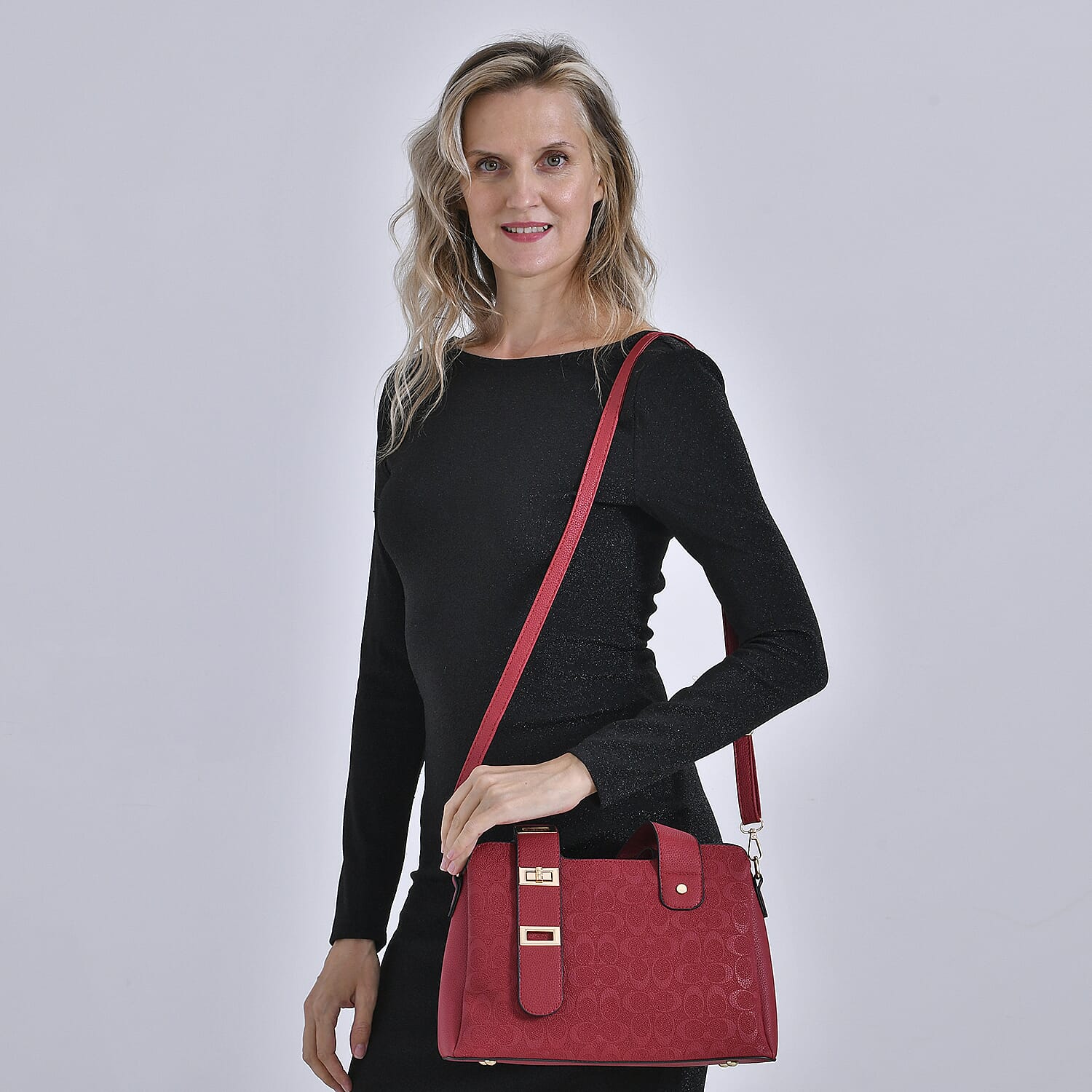 Designer Inspired Patterned Crossbody Bag - Red 7858041 1