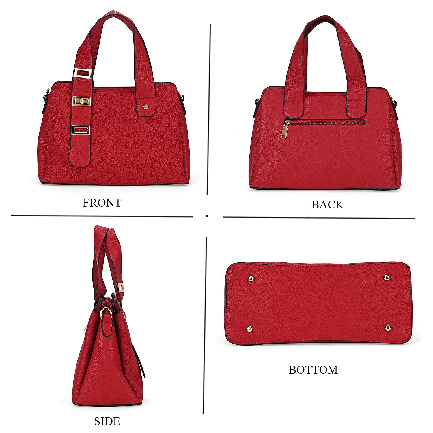Designer Inspired Patterned Crossbody Bag - Red 7858041 3