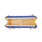 Leatherette Clutch Bag with Necklace & Bracelet (Size 22x12x4 cm) - Navy