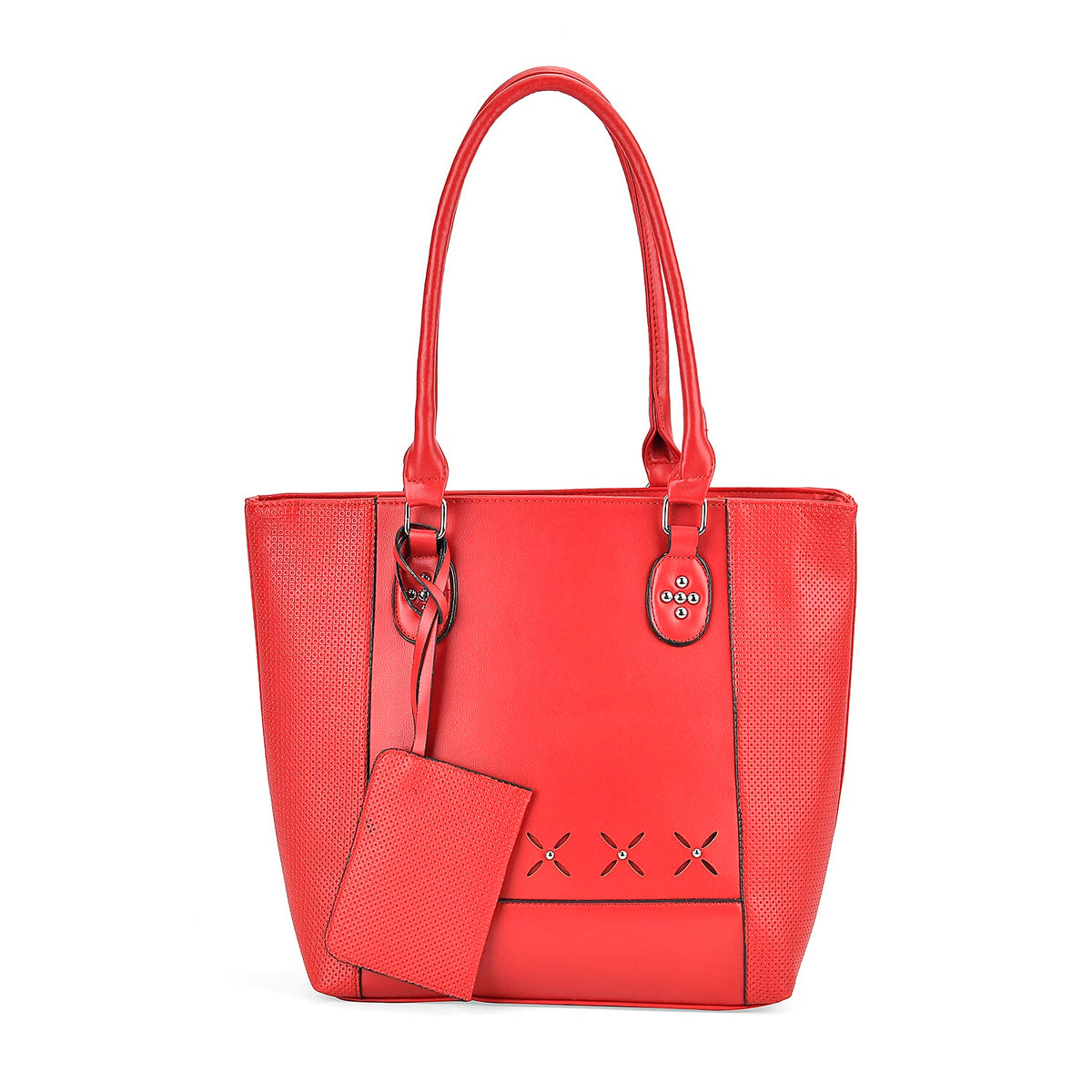 PU Leaf Tote Bag (Size 30x13x31 cm) - Red &amp; Black 7673244 0