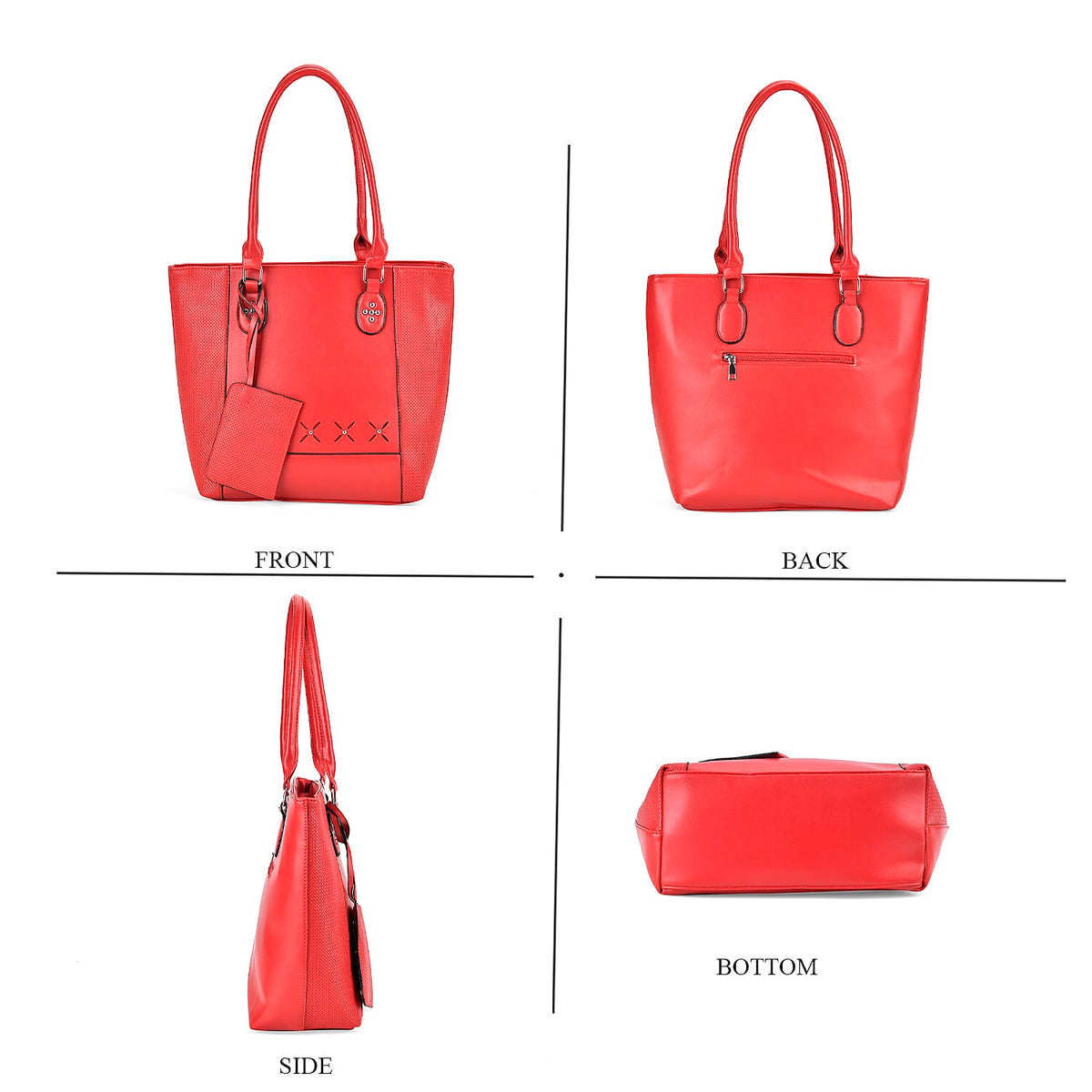 PU Leaf Tote Bag (Size 30x13x31 cm) - Red &amp; Black 7673244 3