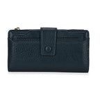 Leatherette RFID Wallet with 20 Card Slots - Blue