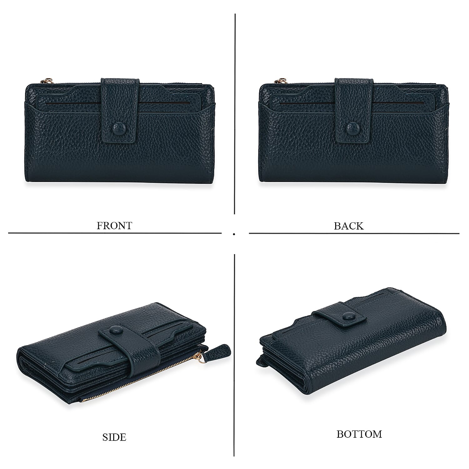 Leatherette RFID Wallet with 20 Card Slots - Blue 7858553 4