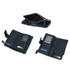 Leatherette RFID Wallet with 20 Card Slots - Blue