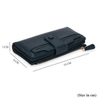 Leatherette RFID Wallet with 20 Card Slots - Blue