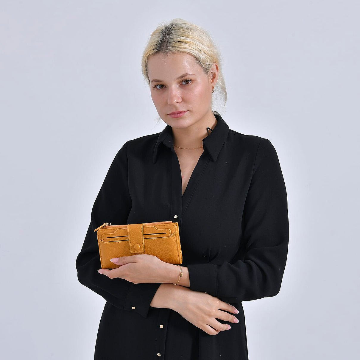 Leatherette RFID Wallet with 20 Card Slots - Yellow 7858555 2