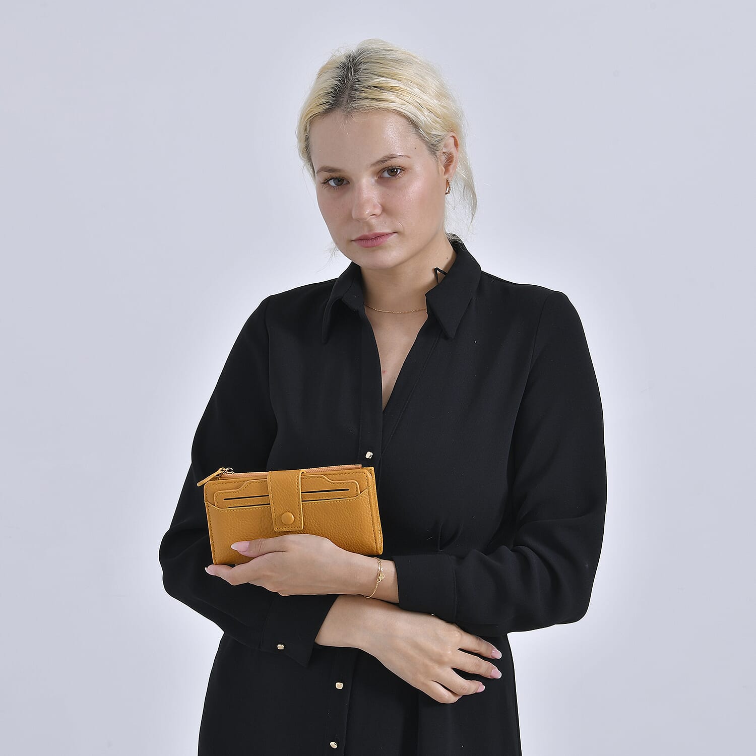 Leatherette RFID Wallet with 20 Card Slots - Yellow 7858555 2