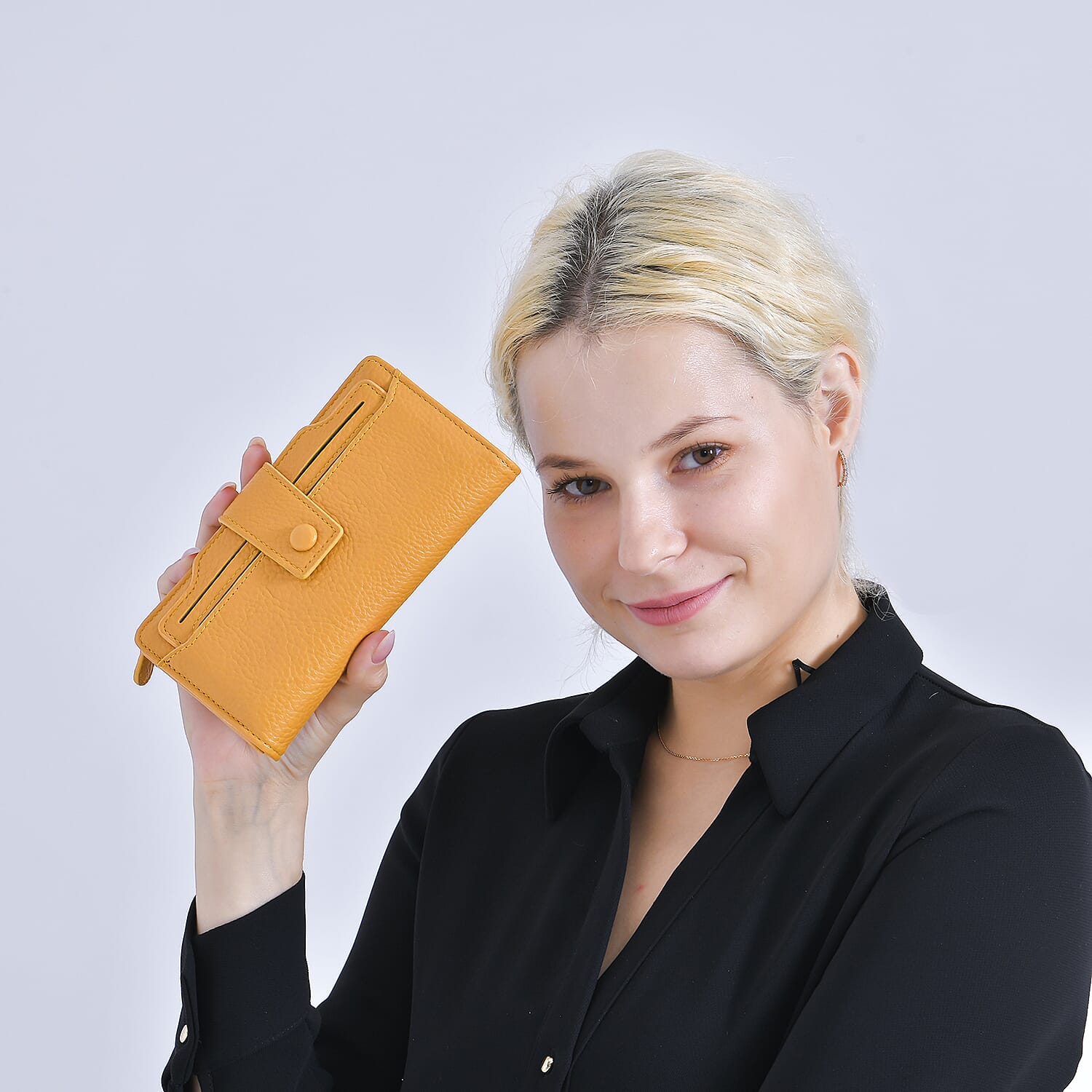 Leatherette RFID Wallet with 20 Card Slots - Yellow 7858555 3