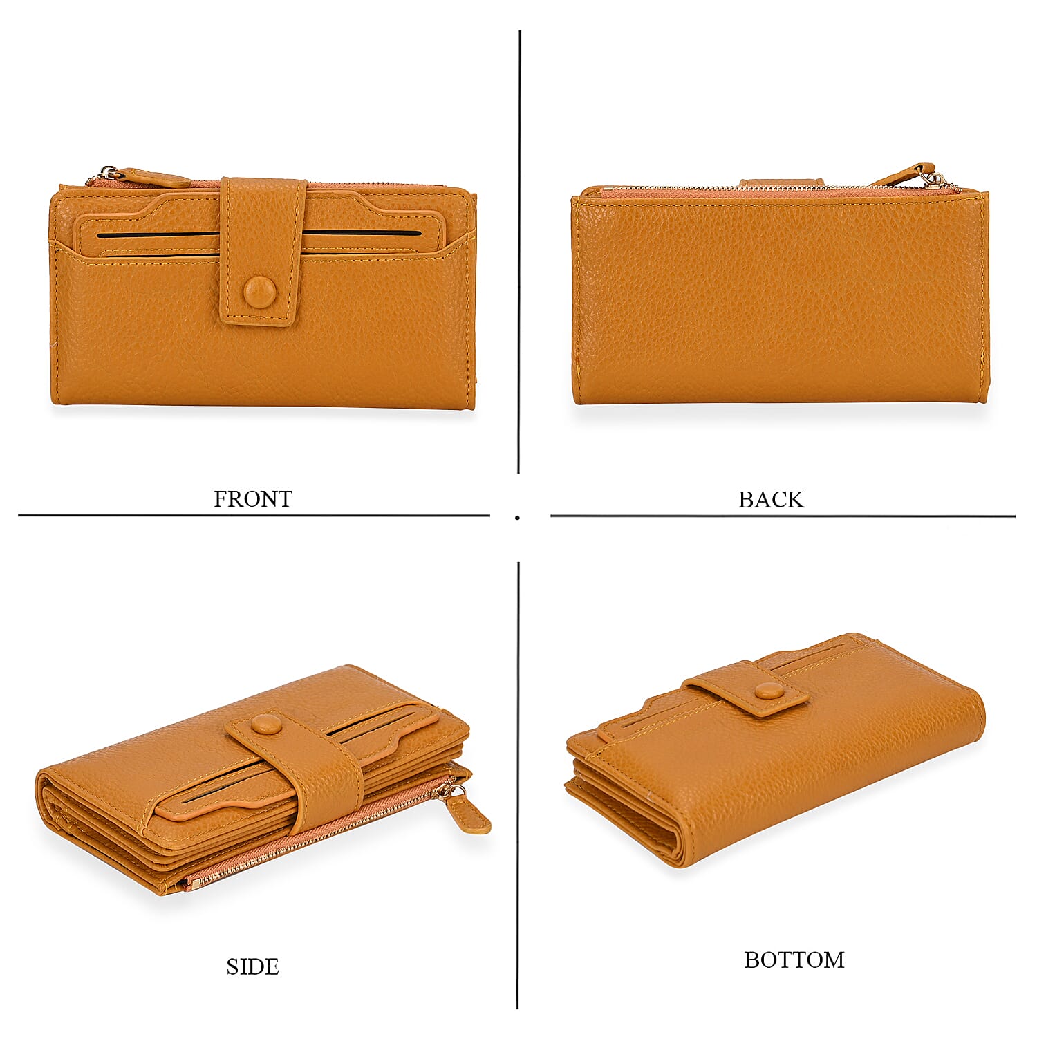 Leatherette RFID Wallet with 20 Card Slots - Yellow 7858555 4