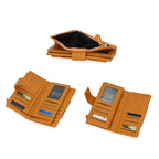Leatherette RFID Wallet with 20 Card Slots - Yellow