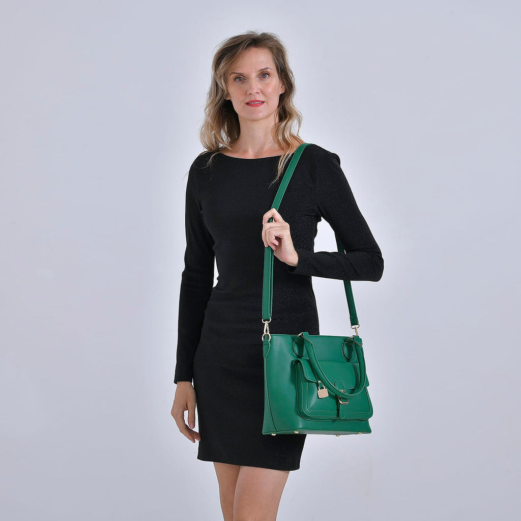 Solid Satchel Crossbody Bag - Green