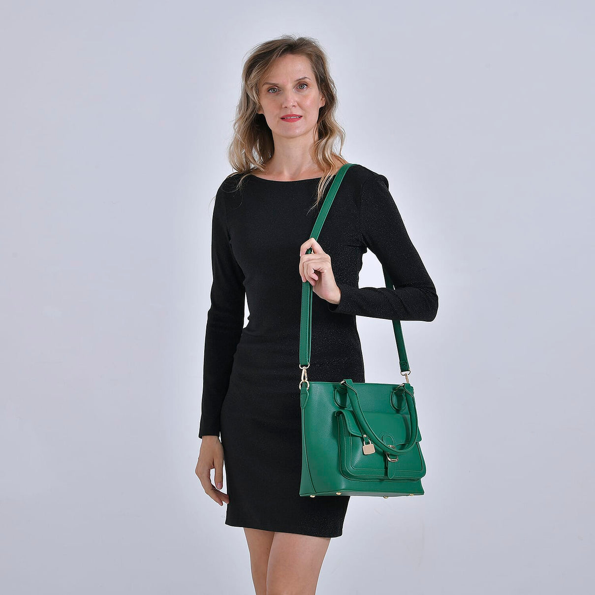 Solid Satchel Crossbody Bag - Green 7841277 2