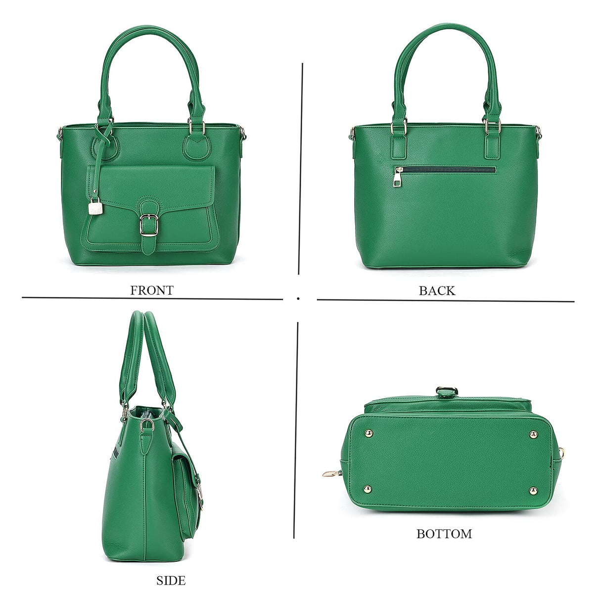 Solid Satchel Crossbody Bag - Green 7841277 4