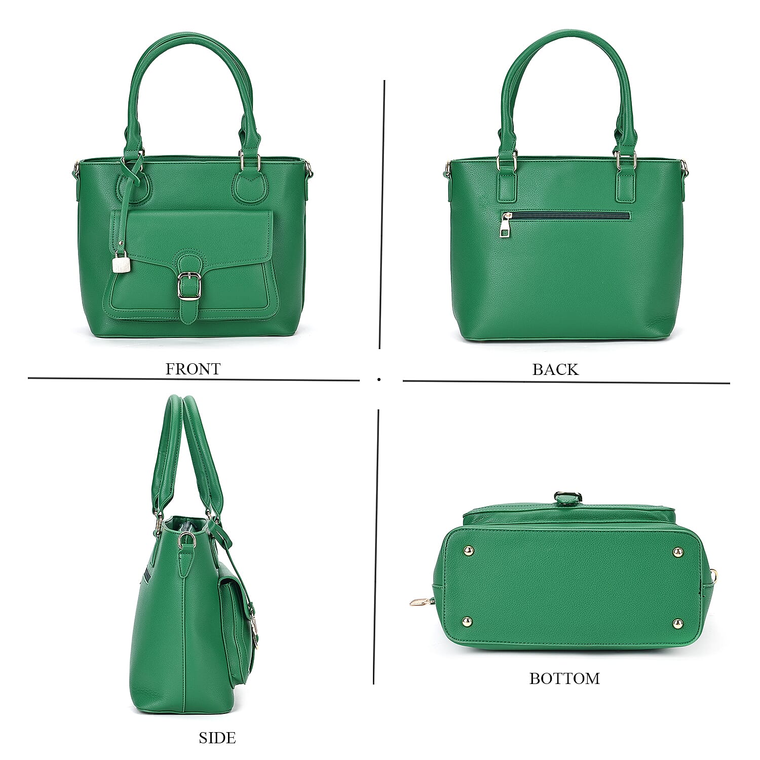 Solid Satchel Crossbody Bag - Green 7841277 4