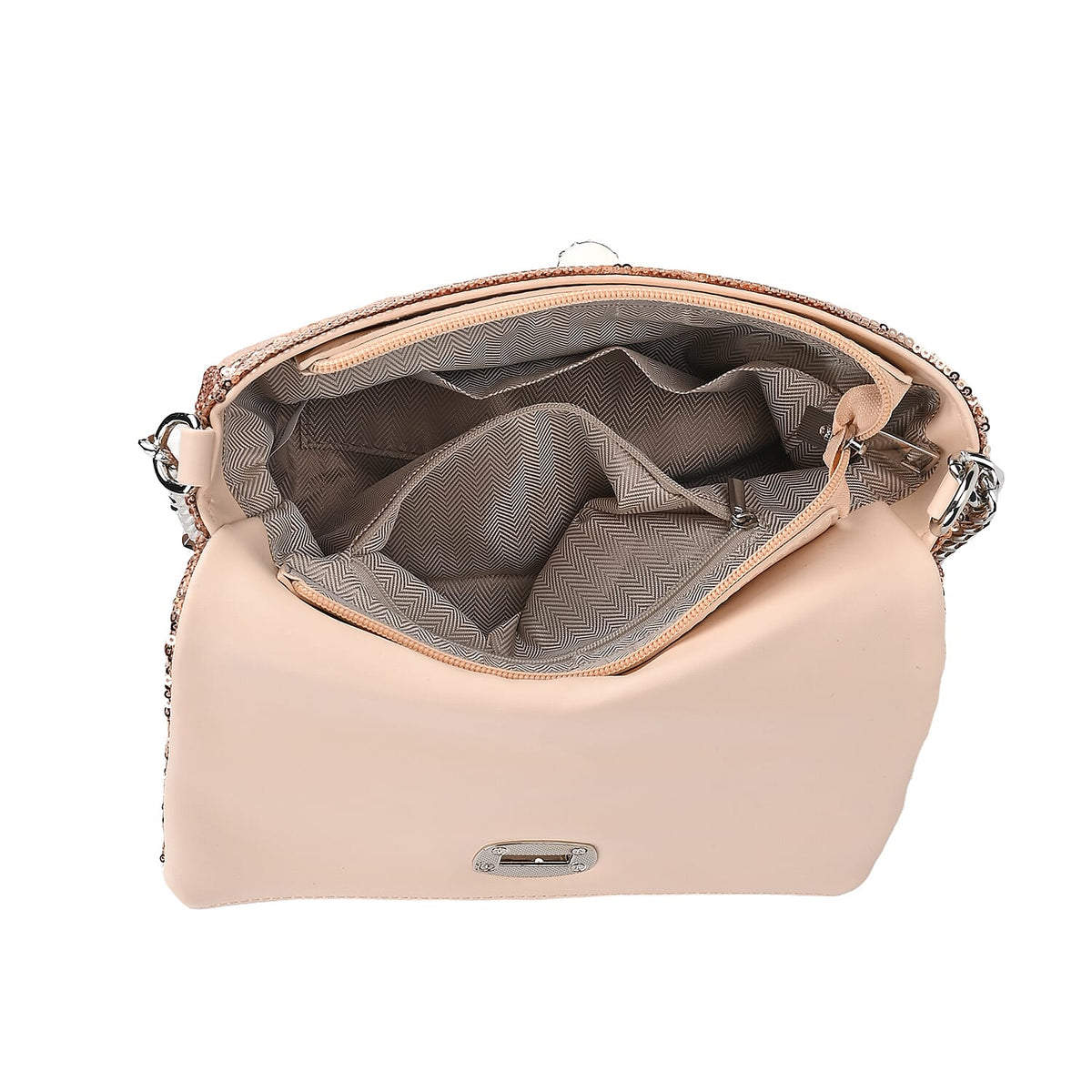 PU Sequin Crossbody Bag (Size 25x8x16 cm) - Champagne &amp; AB V32646786 7