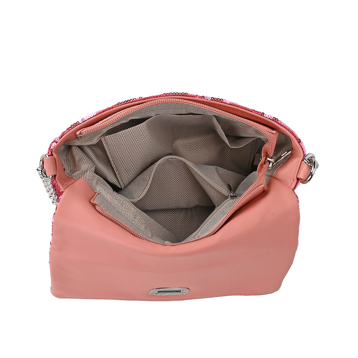 PU Sequin Crossbody Bag (Size 25x8x16 cm) - Pink &amp; AB V32582453 7