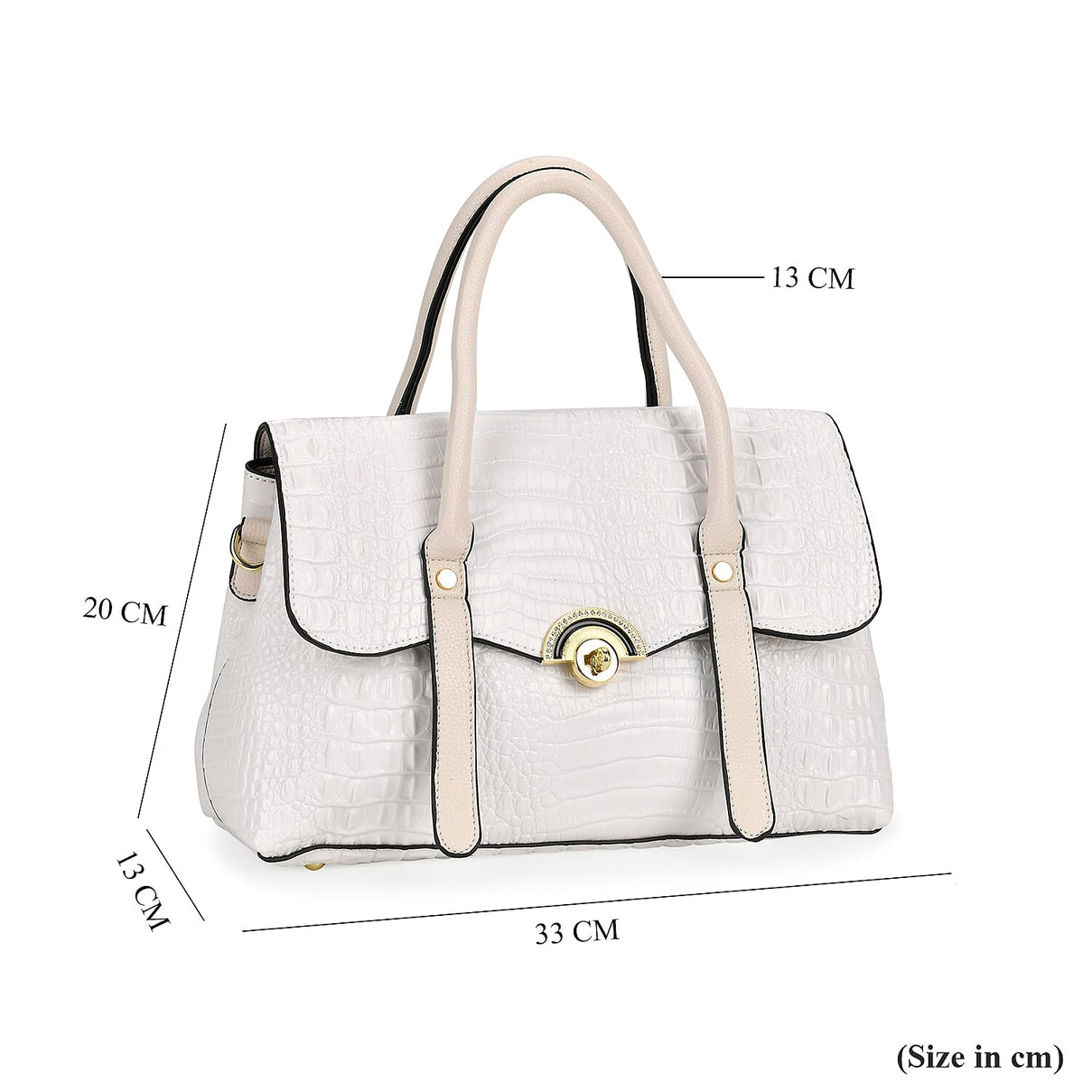 Designer Inspired- Elegant Croc-Embossed Satchel Handbag 7767480 7