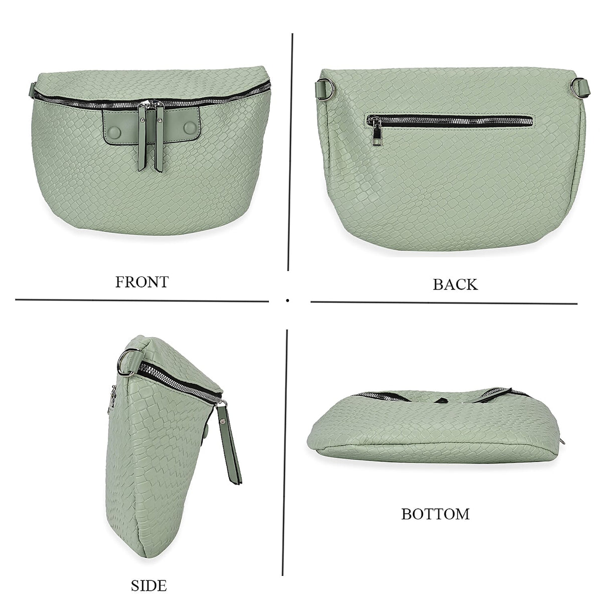PU Solid Crossbody Bag (Size 33x11x24 cm) - Olive &amp; Brown V32645344 7