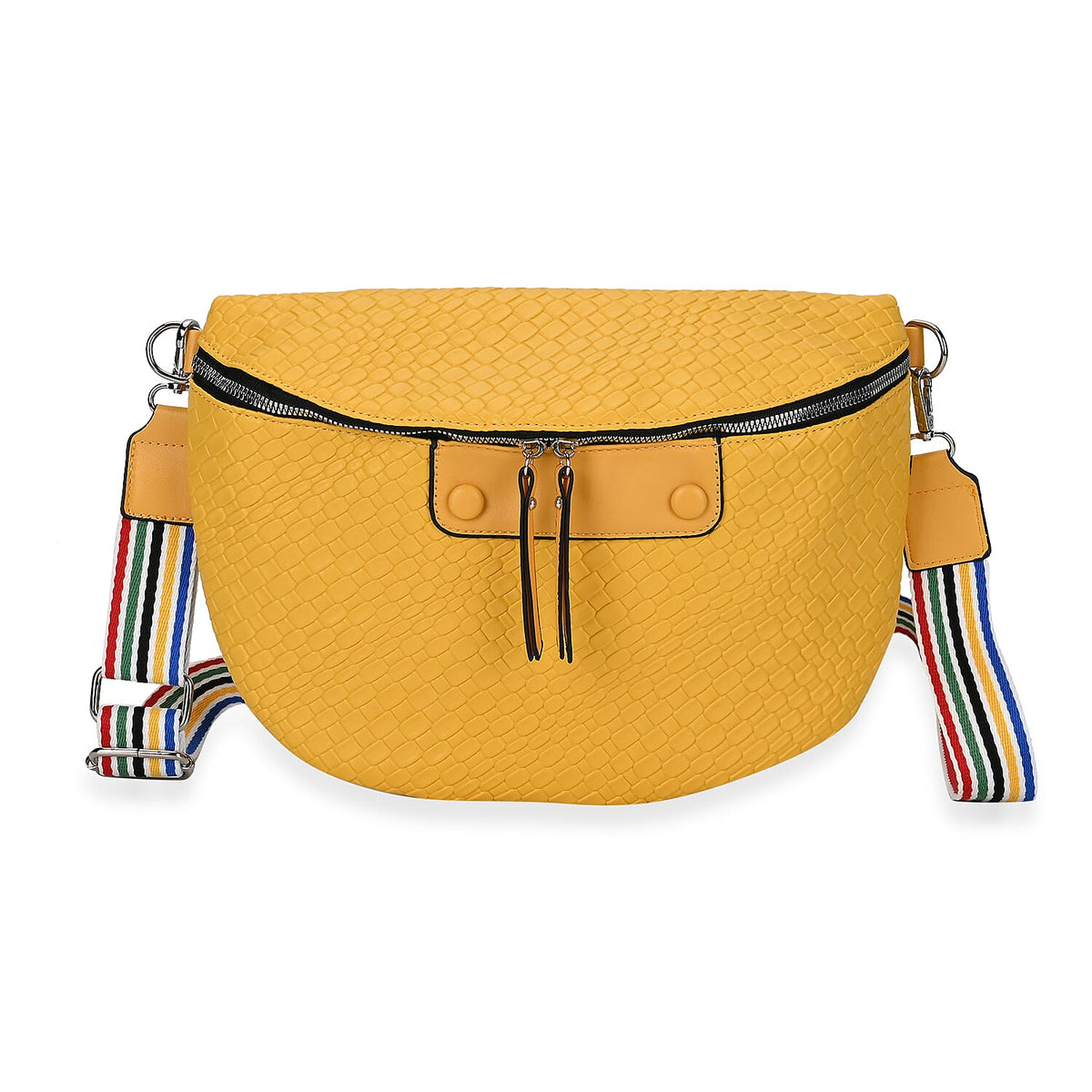 PU Solid Crossbody Bag (Size 33x11x24 cm) - Yellow &amp; Brown V32646591 0