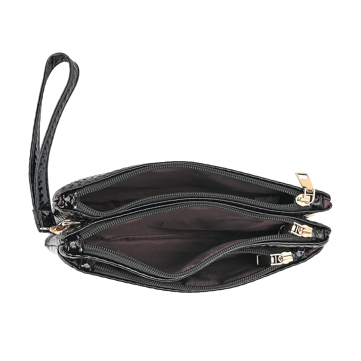 Leatherette Zebra Pattern Crossbody Bag - Gold Zebra 7849598 5