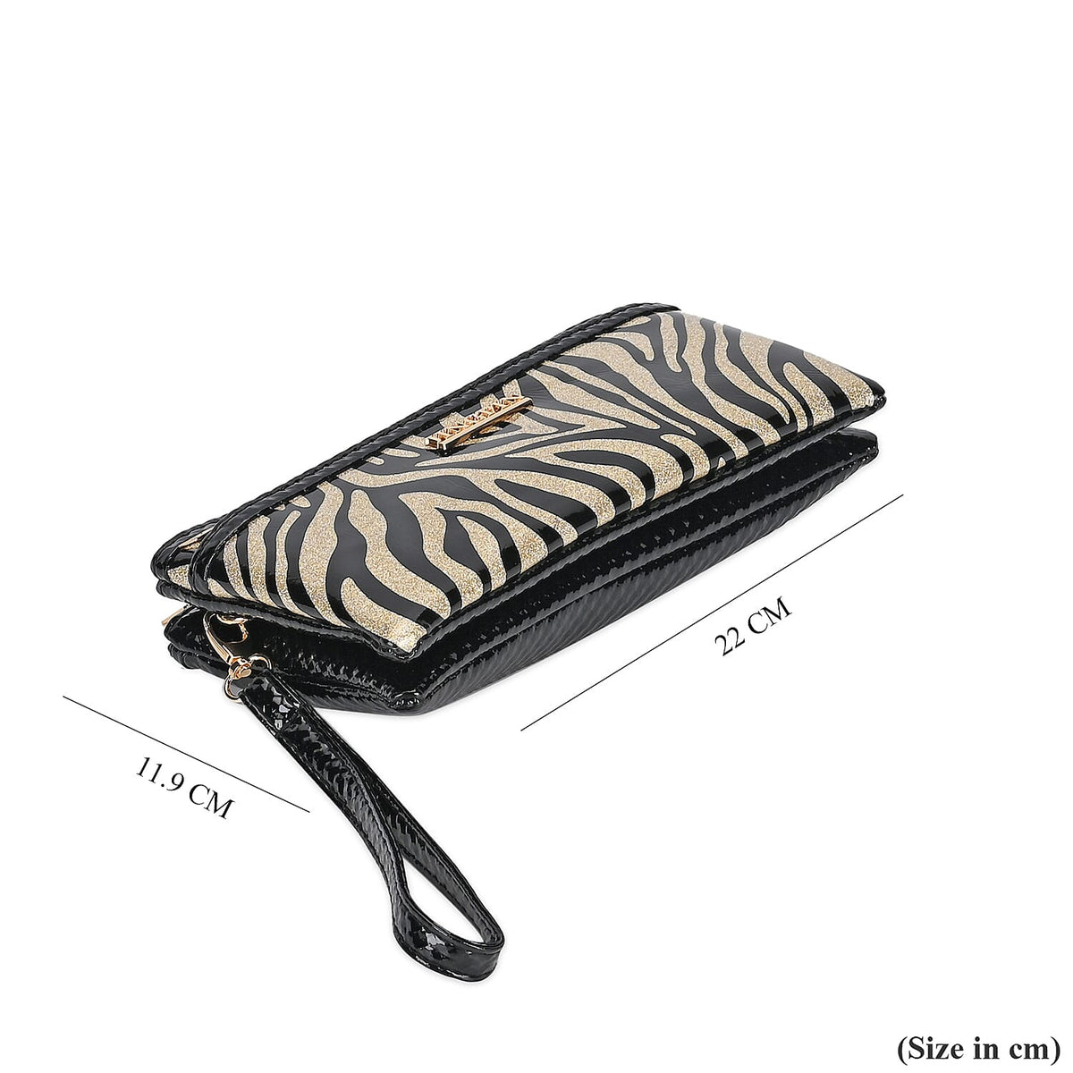 Leatherette Zebra Pattern Crossbody Bag - Gold Zebra 7849598 7