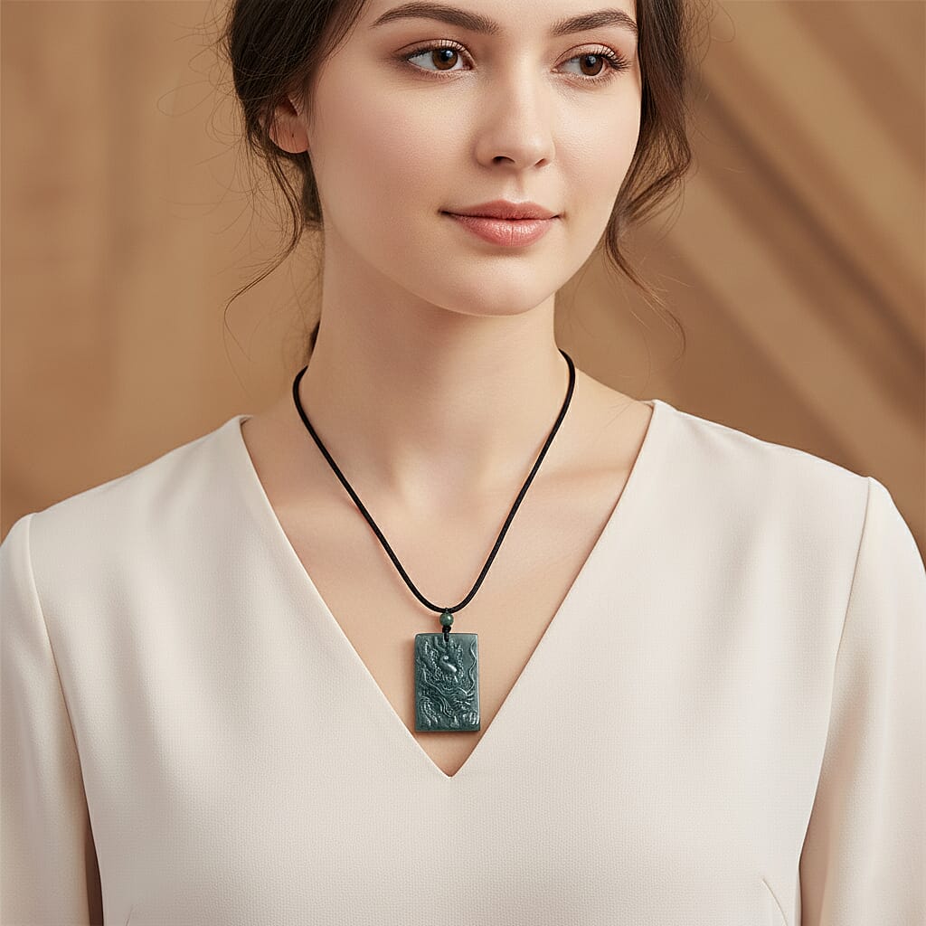 Natural Type A Jadeite Dragon Necklace 150.00 Ct. 8312518 3