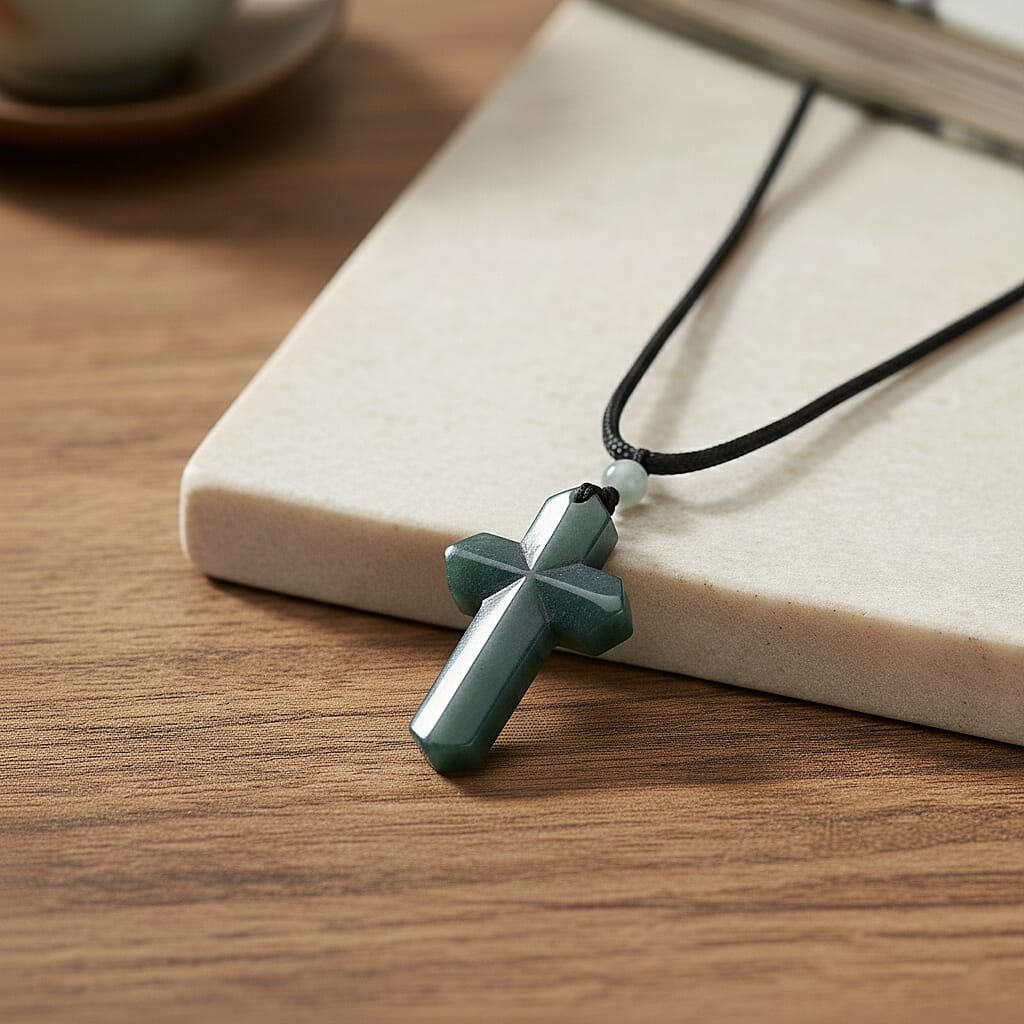 Natural Type A Jadeite Cross Necklace 55.00 Ct. 8312515 2