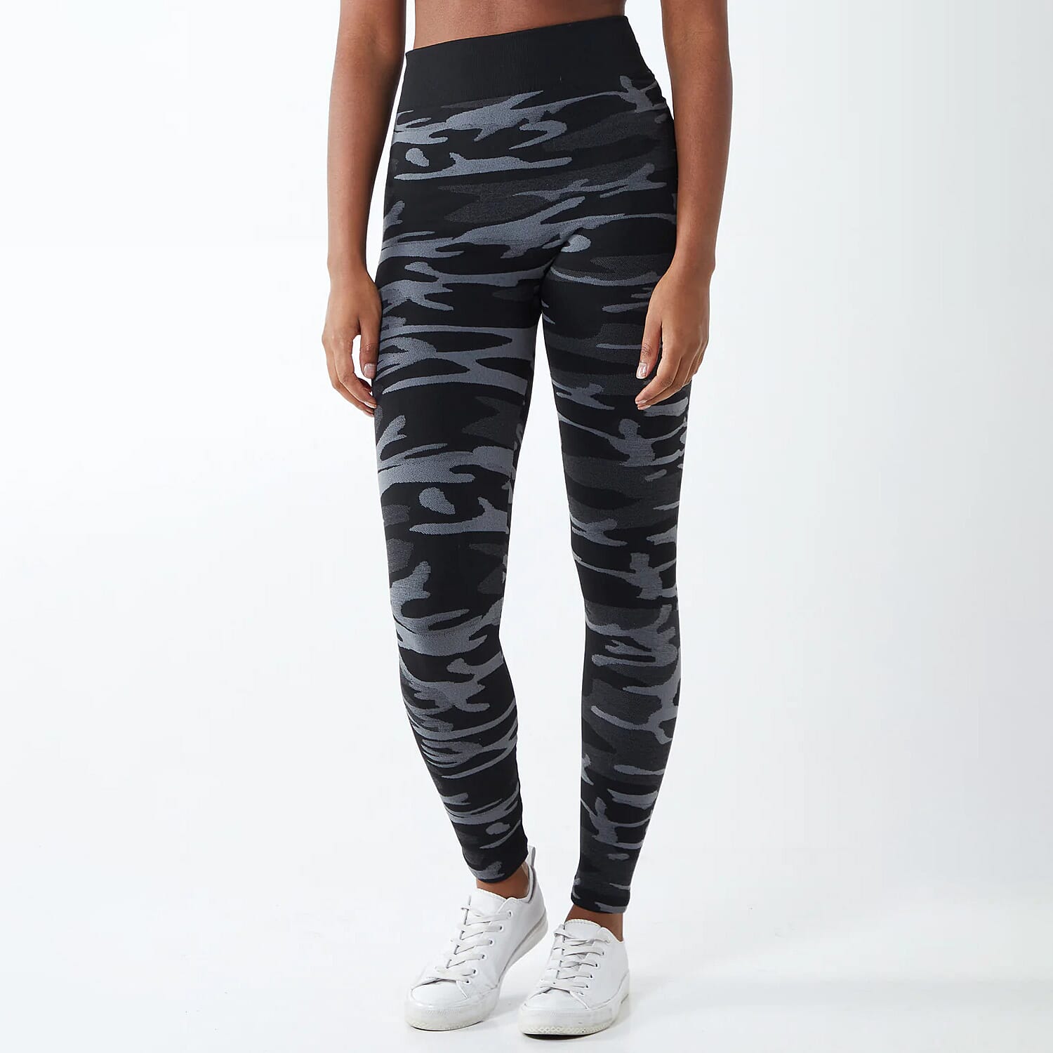 Camouflage Fleece Lined Leggings (Size S) - Black - Grey 8072720 1