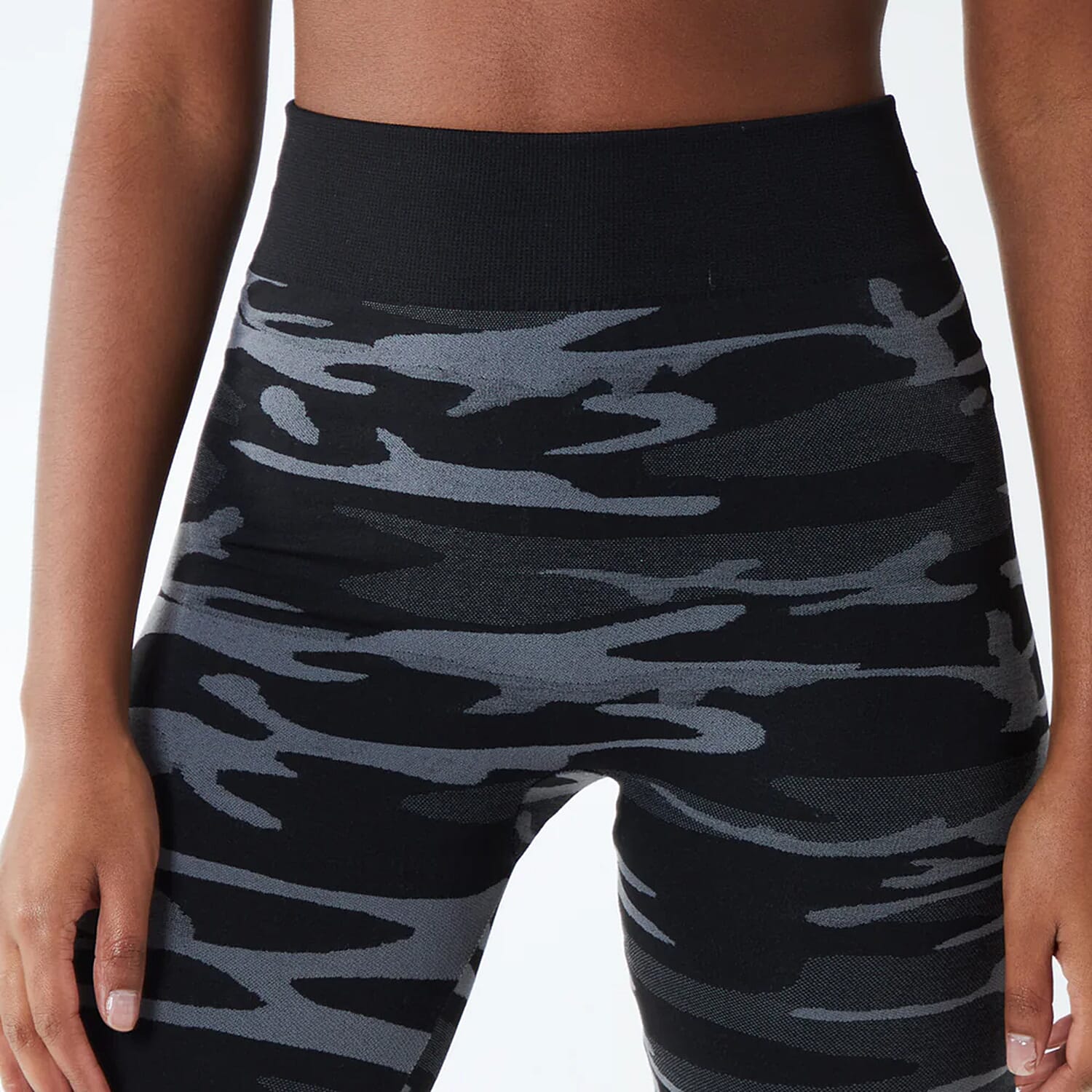 Camouflage Fleece Lined Leggings (Size S) - Black - Grey 8072720 2