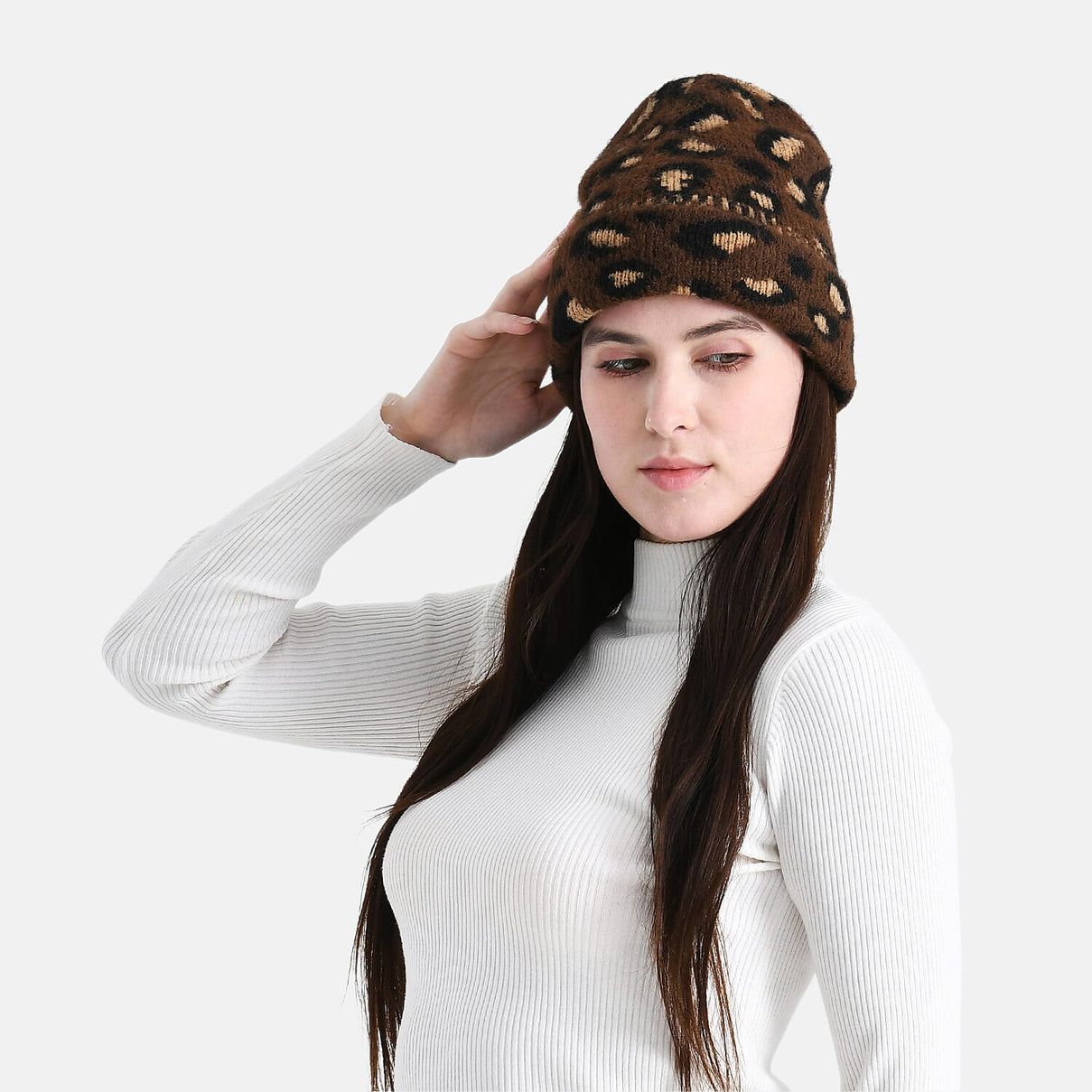 Leopard Pattern Beanie Hat (26 x 22 CM) - Coffee 8203561 0