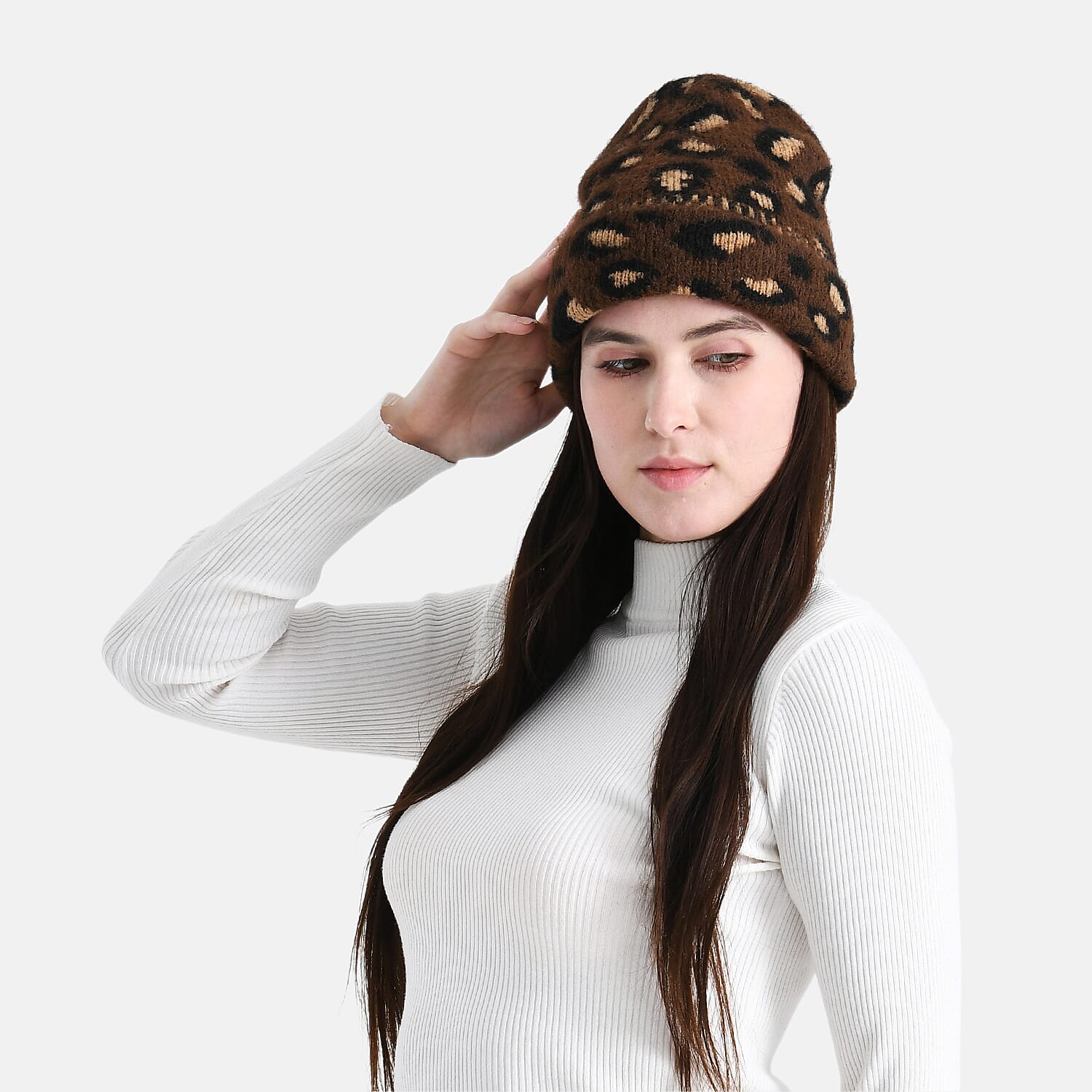 Leopard Pattern Beanie Hat (26 x 22 CM) - Coffee 8203561 0