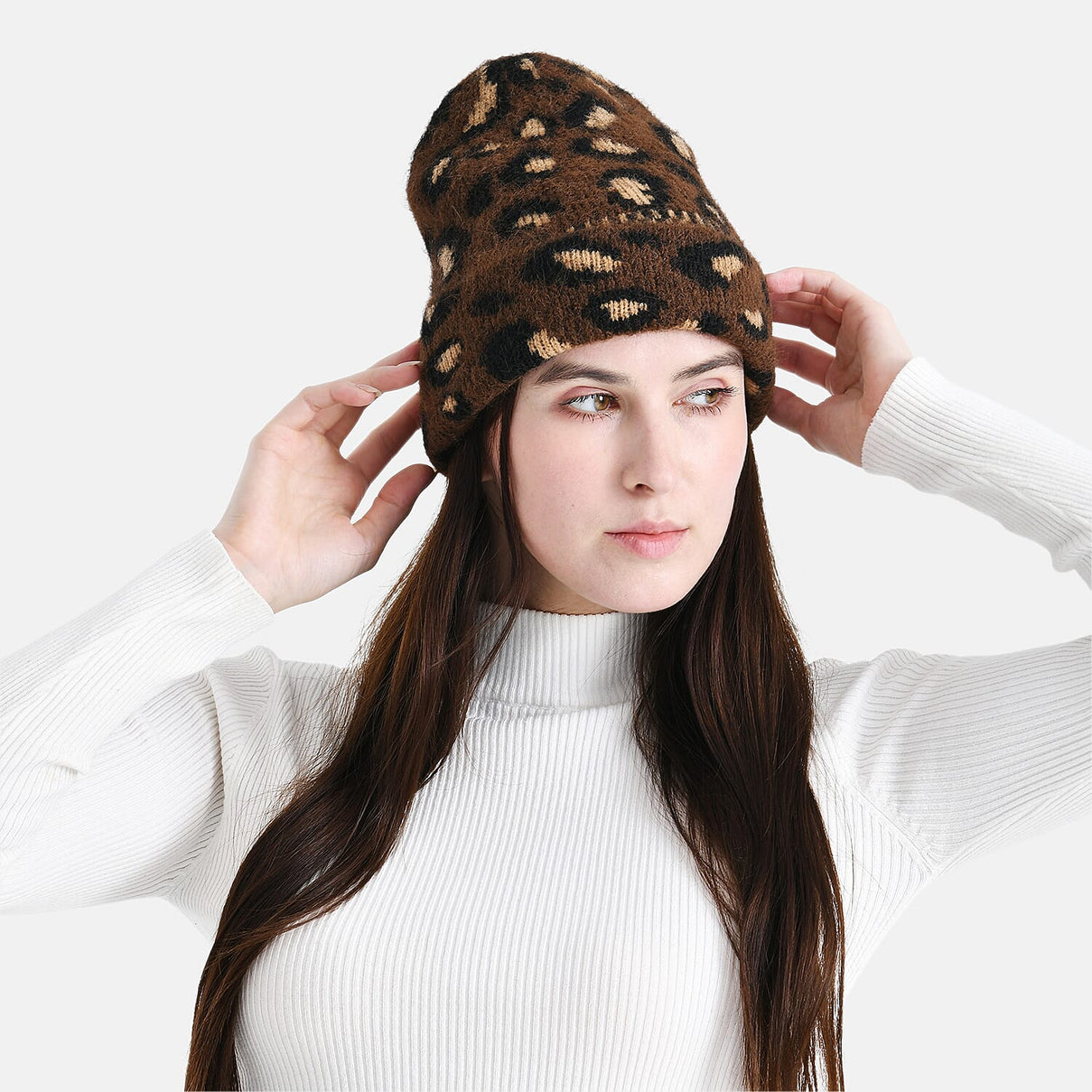 Leopard Pattern Beanie Hat (26 x 22 CM) - Coffee 8203561 2