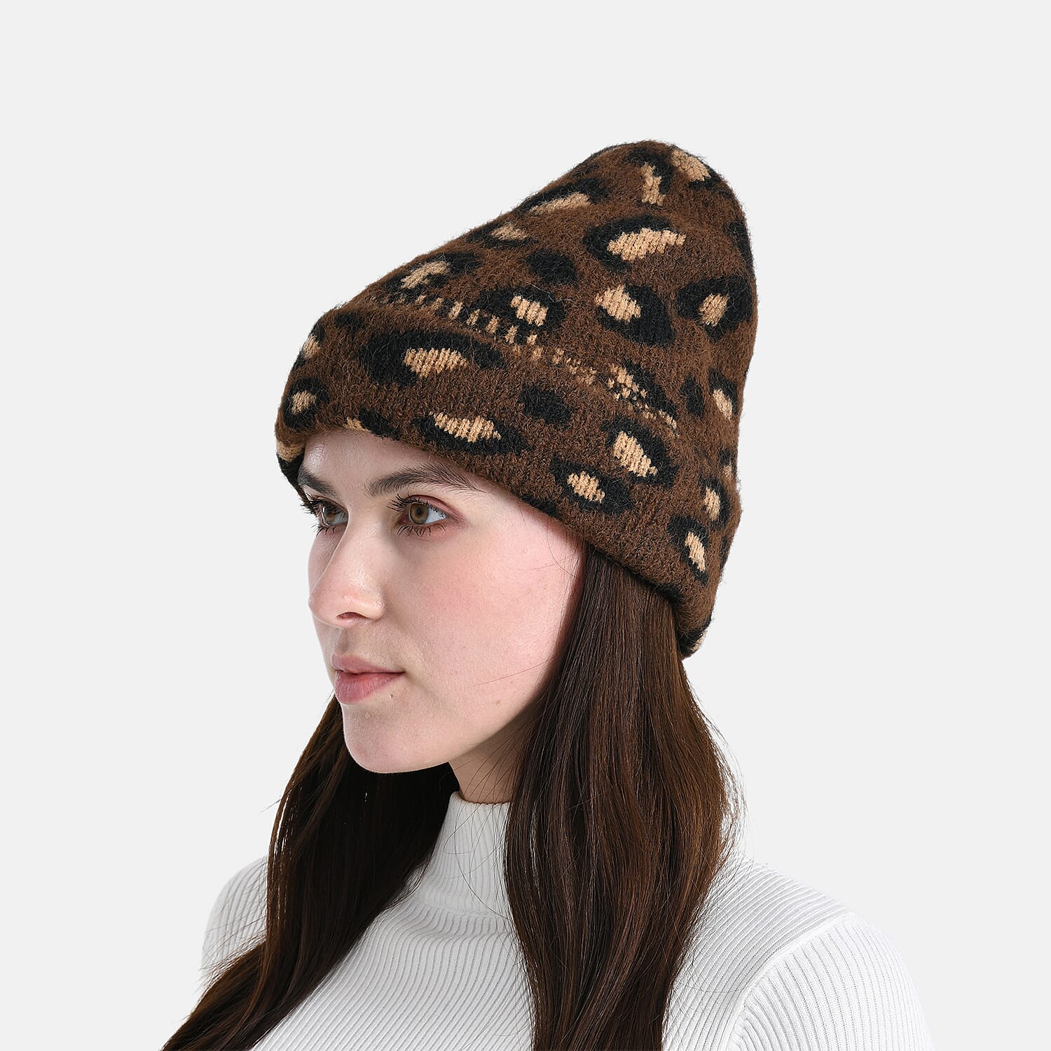Leopard Pattern Beanie Hat (26 x 22 CM) - Coffee 8203561 3
