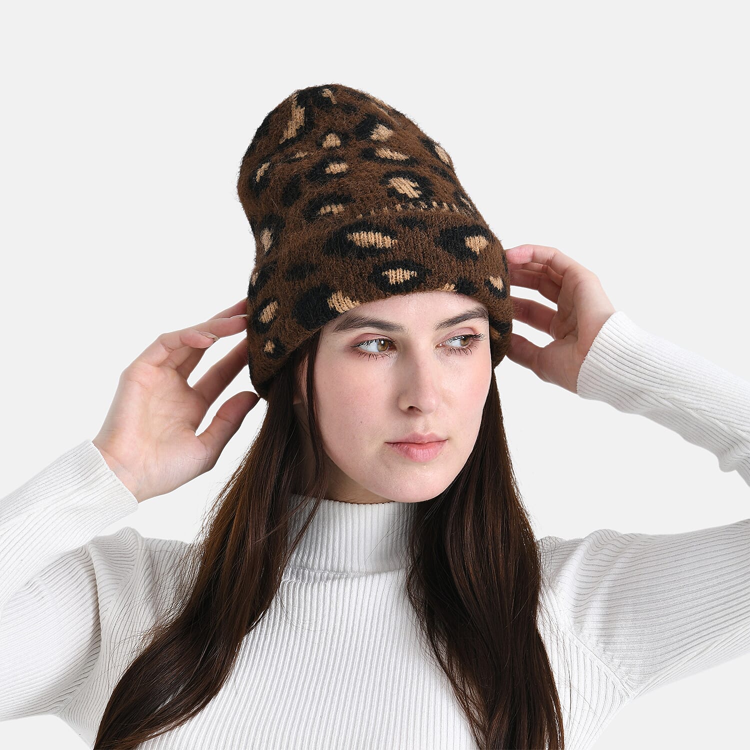 Leopard Pattern Beanie Hat (26 x 22 CM) - Coffee 8203561 4