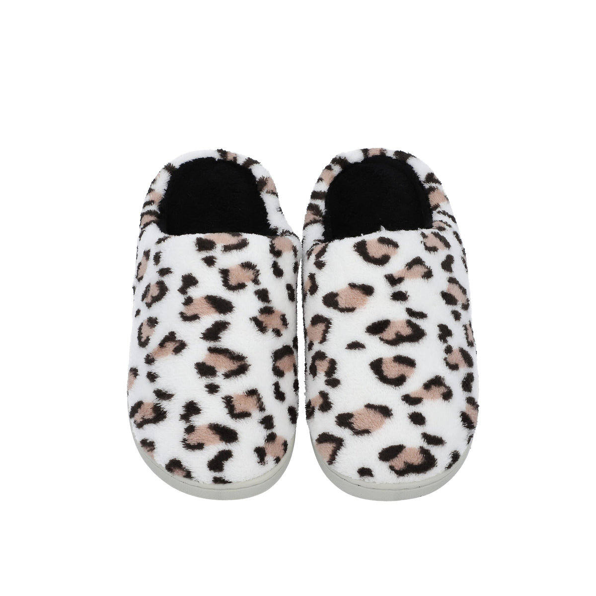 Leopard Pattern Memory Foam Home Women's Slippers - White and Black 7597561 2