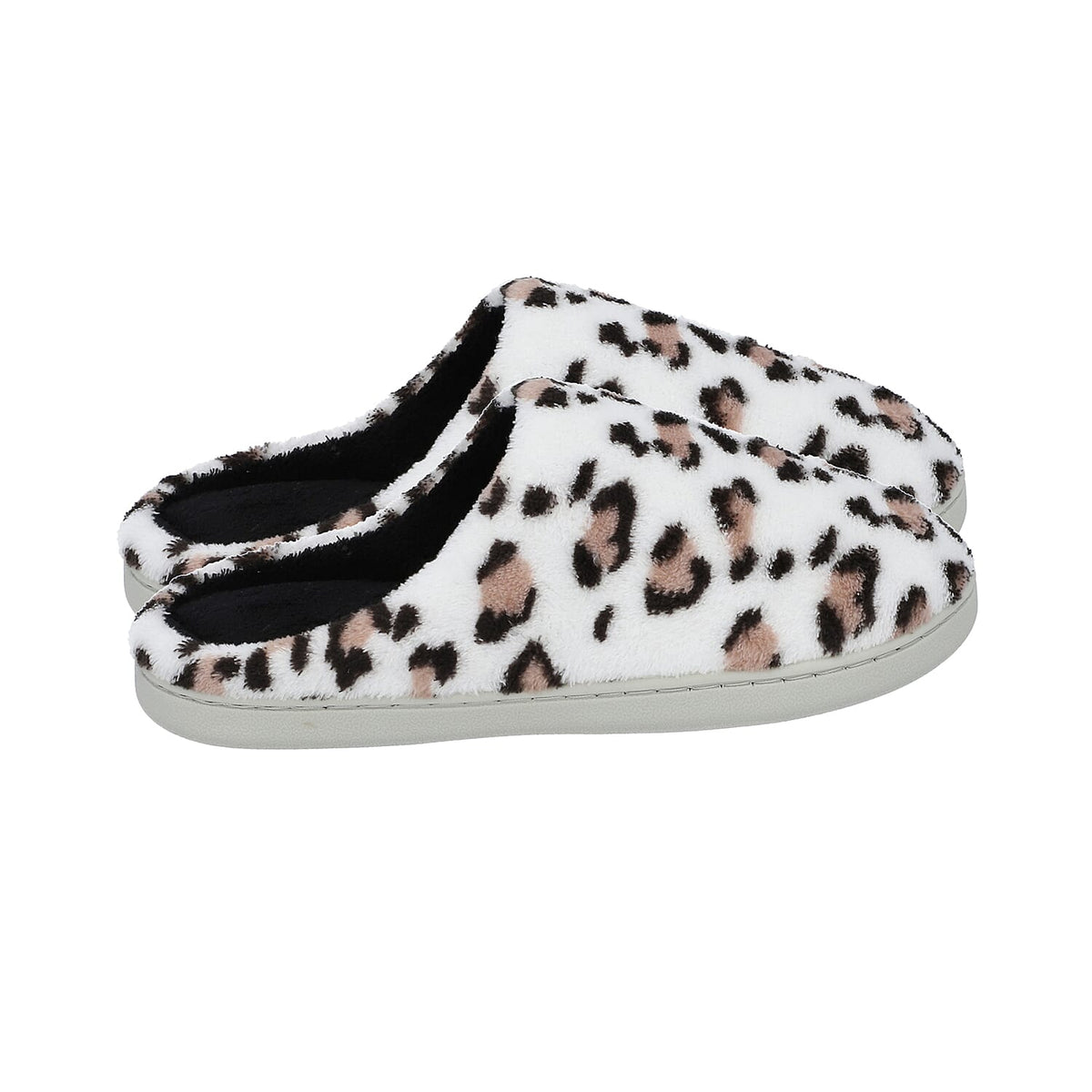 Leopard Pattern Memory Foam Home Women's Slippers - White and Black 7597561 3