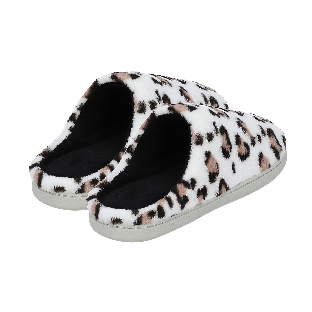 Leopard Pattern Memory Foam Home Women's Slippers - White and Black 7597561 6