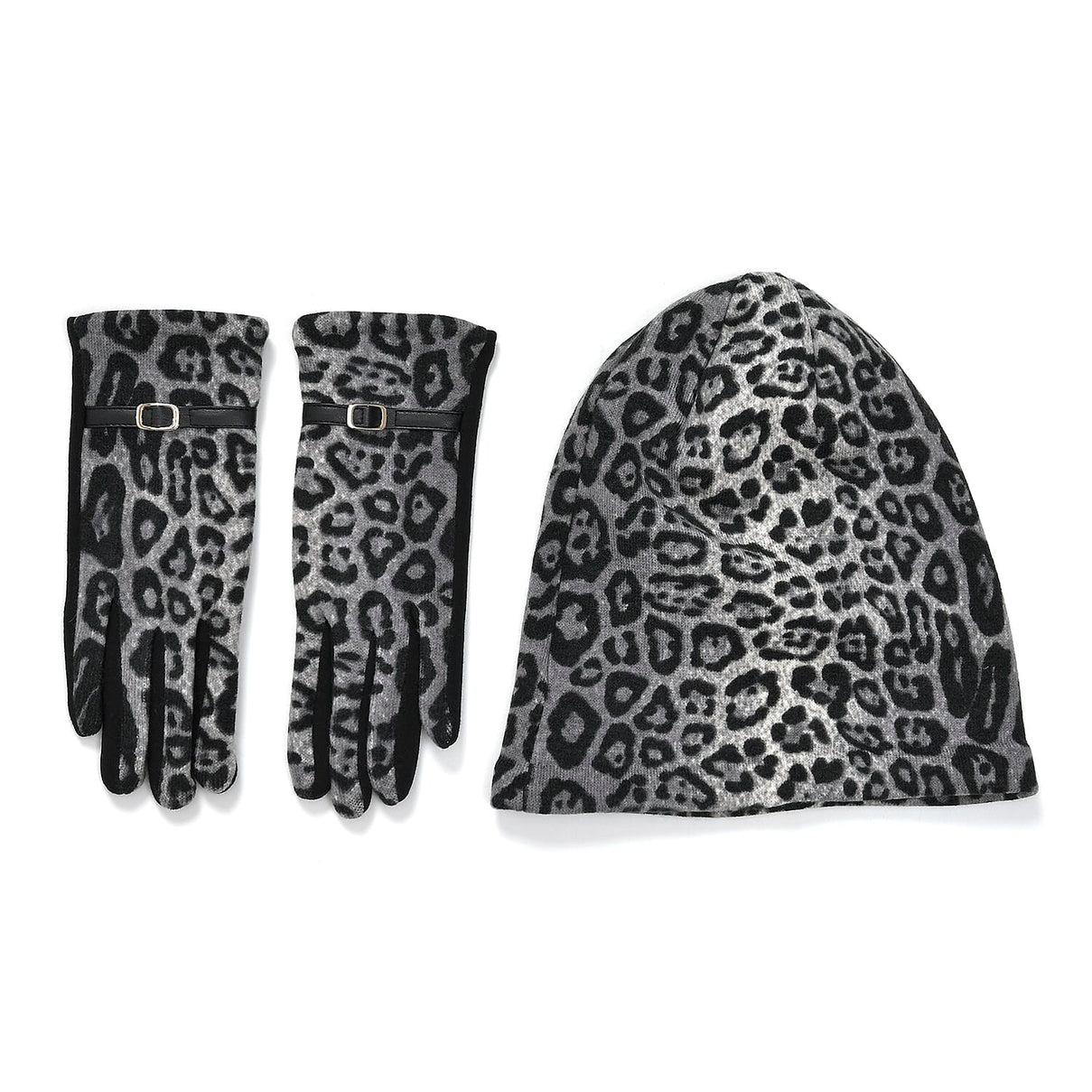 Leopard Print Benie Hat and Gloves Set 7850634 0