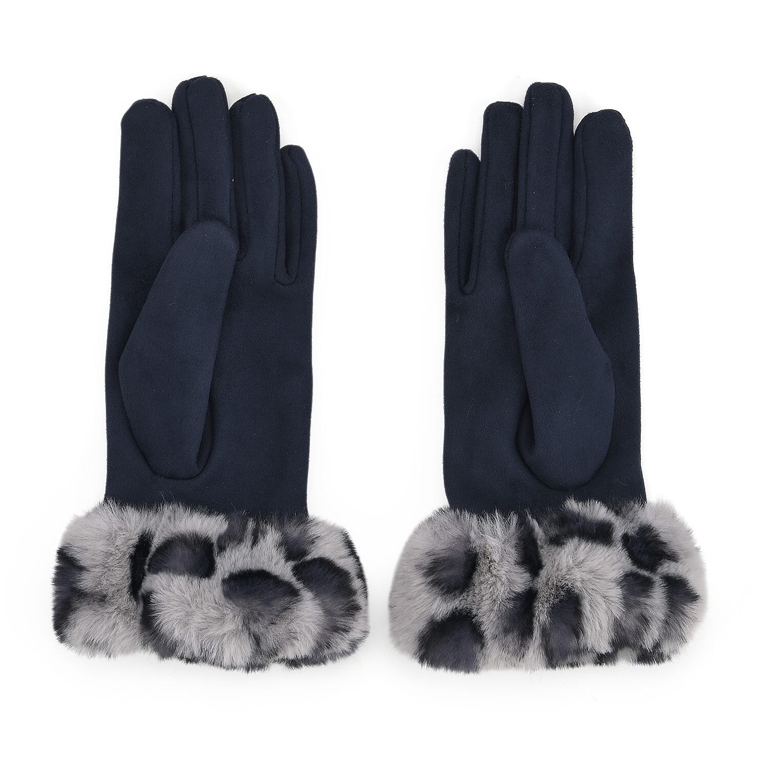 Ladies' Leopard Print Gloves with Faux Fur Cuff 8206568 6