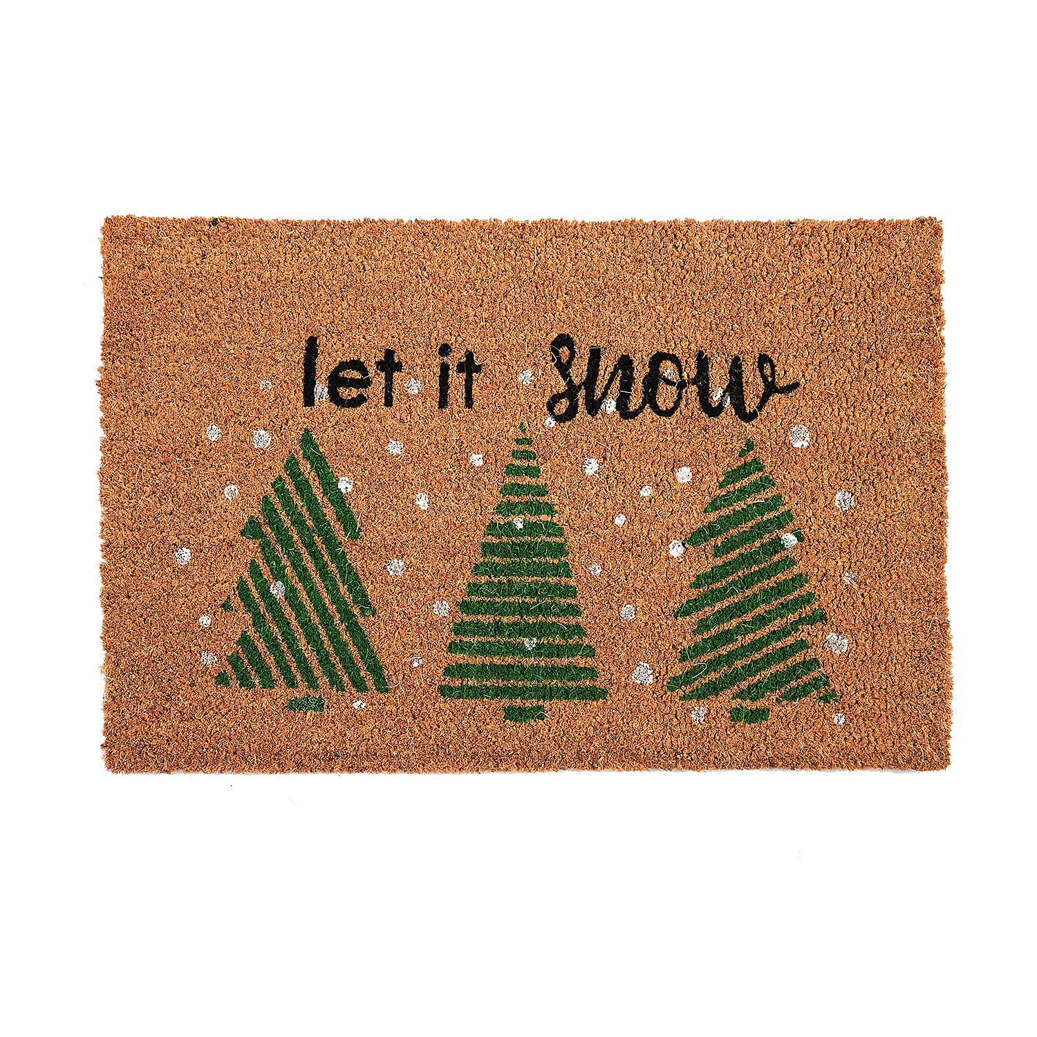 Let It Snow Bleached Print Coir Doormat (60 x 40 cm) 8194791 0