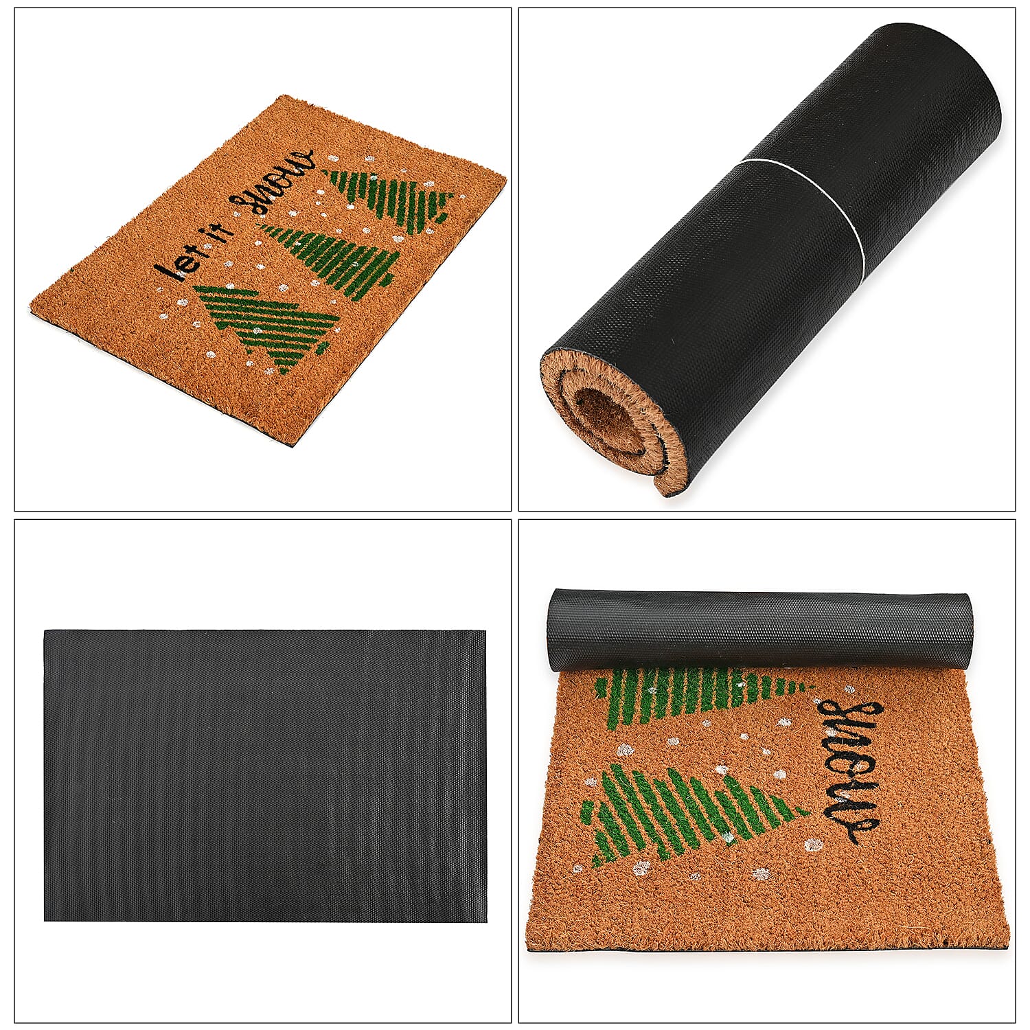 Let It Snow Bleached Print Coir Doormat (60 x 40 cm) 8194791 6