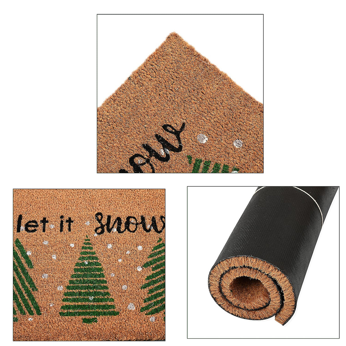 Let It Snow Bleached Print Coir Doormat (60 x 40 cm) 8194791 7