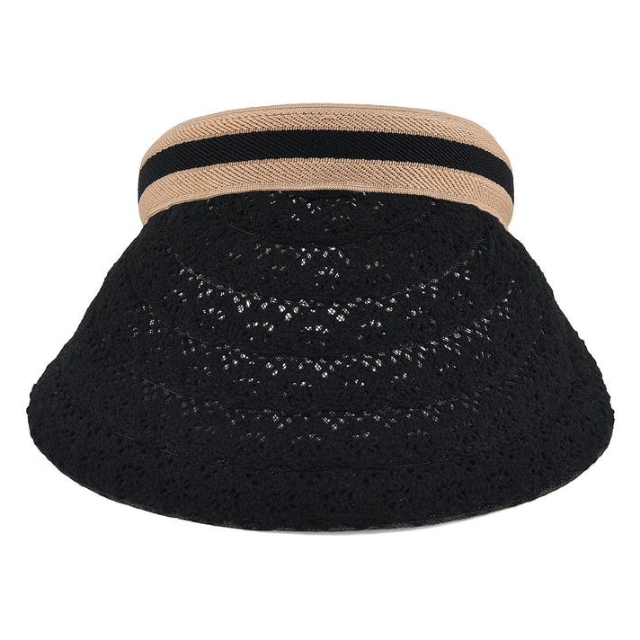 Lifestyle 100% Paper Floral Texture Straw Hat (57-58cm) - Black 8519855 1