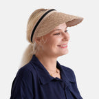 Lifestyle 100% Paper Floral Texture Straw Hat (57-58cm) - Light Khaki